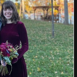 Burgundy long sleeve dress